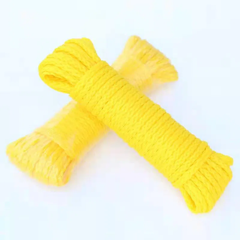 Corde en PP tressée creuse jaune